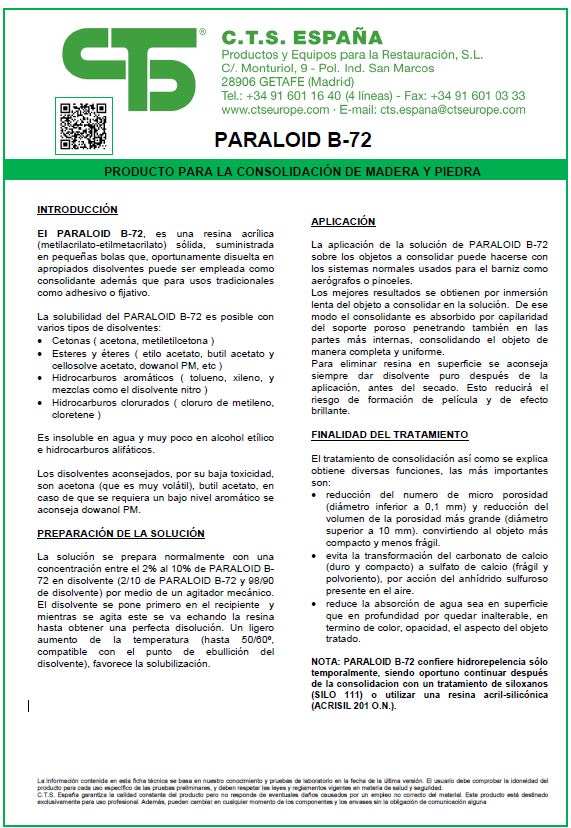 Ficha técnica : Paraloid B72